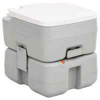 Campingtoilet draagbaar 15+10 L HDPE grijs en wit