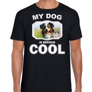 Honden liefhebber shirt Australische herder my dog is serious cool zwart voor heren 2XL  -