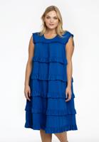 Yoek Jurk met ruches FLAME JERSEY | Indigo | Maat 54/56
