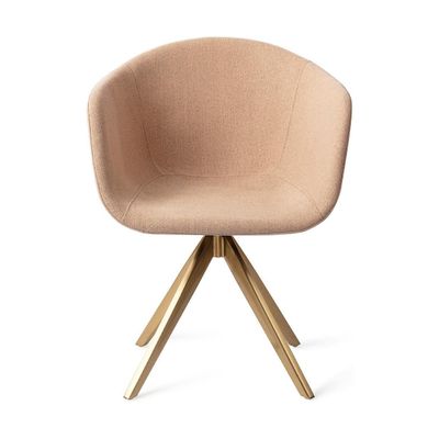 Jesper Home Yuni eetkamerstoel Barely Blush turn gold