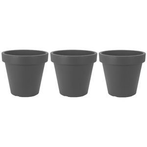 3x Antraciet grijze bloempotten 47 cm    -