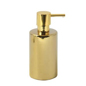 Luxe zeeppompje/dispenser Sienna - glans goud - porselein - 16 x 7 cm - 300 ml