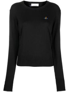 Vivienne Westwood pull en cachemire mélangé à logo Orb brodé - Noir