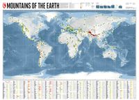 Wereldkaart Mountains of the Earth | Bergen van de Wereld | 140 x 100 cm | Marmota Maps - thumbnail