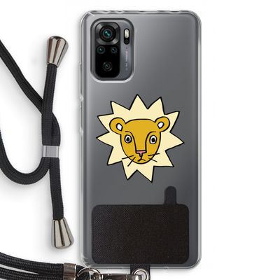 Kleine leeuw: Xiaomi Redmi Note 10 Pro Transparant Hoesje met koord