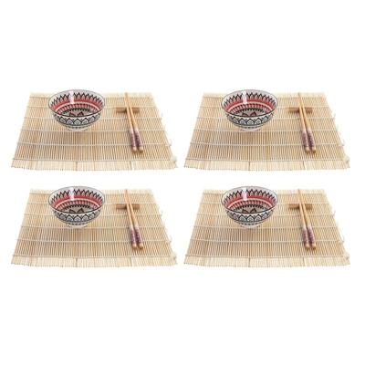 Sushi set DKD Home Decor 14,5 x 14,5 x 31 cm Multicolour Mandala Keramiek Orientaals (16 Onderdelen)