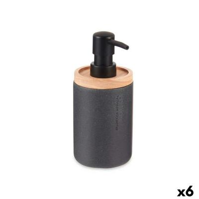 Zeepdispenser Berilo Zwart Hout Hars Plastic 9,5 x 18,5 x 7,8 cm (6 Stuks)