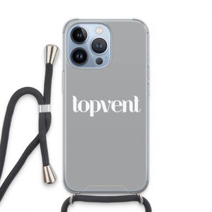 Topvent Grijs Wit: iPhone 13 Pro Transparant Hoesje met koord