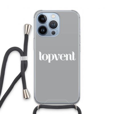Topvent Grijs Wit: iPhone 13 Pro Transparant Hoesje met koord
