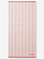 Bad-/strandlaken fouta personaliseerbaar roze, gestreept