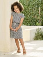 Meisjesjurk met 2-in-1 effect marineblauw