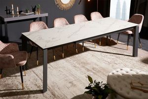 Uitschuifbare eettafel X7 180-240cm marmer wit keramiek gemaakt in Italië - 41453