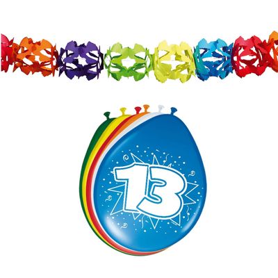 Folat Party 13e jaar verjaardag feestversiering set - Ballonnen en slingers