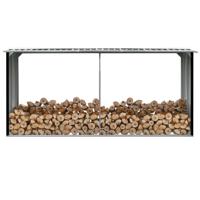 Haardhoutschuur 330x92x153 cm gegalvaniseerd staal antraciet