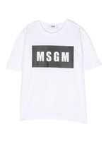 MSGM Kids t-shirt en coton à logo imprimé - Blanc - thumbnail