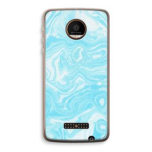 Waterverf blauw: Motorola Moto Z Force Transparant Hoesje