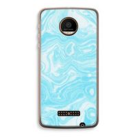 Waterverf blauw: Motorola Moto Z Force Transparant Hoesje Waterverf blauw: Motorola Moto Z Force Transparant Hoesje