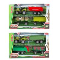 Toi-Toys Toi toys tractor set met 3 trailers 10cm