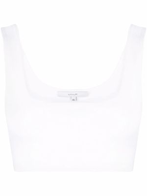 MANURI haut crop Miss Jane à design sans manches - Blanc