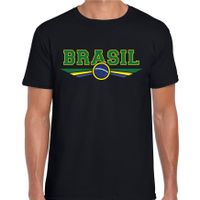 Brazilie / Brasil landen shirt met Braziliaanse vlag zwart voor heren 2XL  - - thumbnail