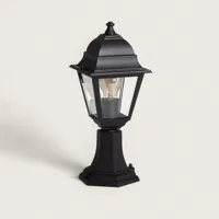 Sokkellamp zwart E27 fitting aluminium glas Sokkellamp zwart E27 fitting aluminium glas