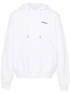 Off-White hoodie en coton biologique à logo brodé - Blanc