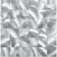 Zelfklevende Mozaïek Tegel - Afimera Grote Blokken XL - Geborsteld Zilver - 305x305x4mm