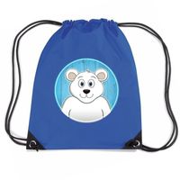 IJsbeer dieren trekkoord rugzak / gymtas blauw voor kinderen   -