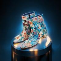 Azure Bloom Lady Boot Lureaux - Handgemaakte Nette Schoenen Voor Heren