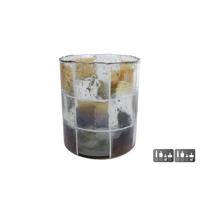 Theelichthouder Blocks glas 11x11x13cm Theelichthouder Blocks glas 11x11x13cm