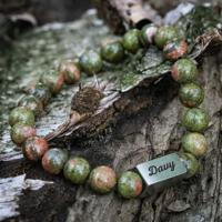 &apos;Unakite Rots&apos; geslepen kralen armband
