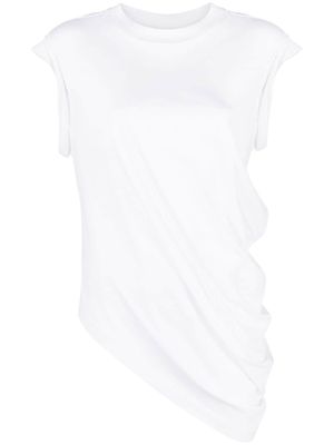 Alexander McQueen t-shirt en coton à design asymétrique - Blanc