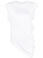 Alexander McQueen t-shirt en coton à design asymétrique - Blanc - thumbnail