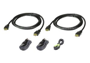 ATEN KVM Aansluitkabel [1x HDMI-stekker, USB-A 2.0 stekker, Jackplug male 3,5 mm - 1x HDMI-stekker, Jackplug male 3,5 mm, USB 2.0 bus B] 1.80 m Zwart