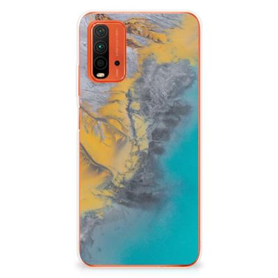Xiaomi Poco M3 | TPU | Siliconen hoesje | Marble Blue Gold