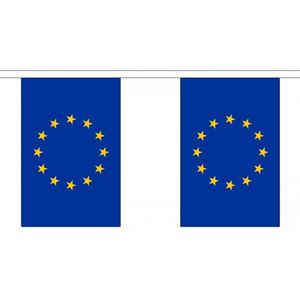 2x Polyester vlaggenlijn van Europa 3 meter   -