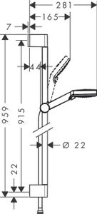 Hansgrohe Crometta Vario Doucheset 90 Cm. Ecosmart Wit-chroom