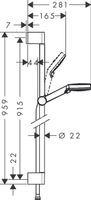 Hansgrohe Crometta vario doucheset 90cm ecosmart wit chroom 26538400 - thumbnail