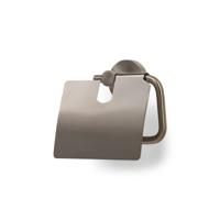 Toiletrolhouder Blue Label Vida | Wandmontage | Met klep | Messing | Geborsteld nikkel PVD