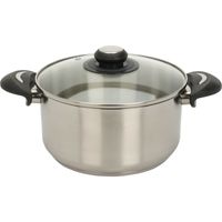 Kookpan klein model met glazen deksel - RVS - 3.5 liter - D22 x H11.5 cm