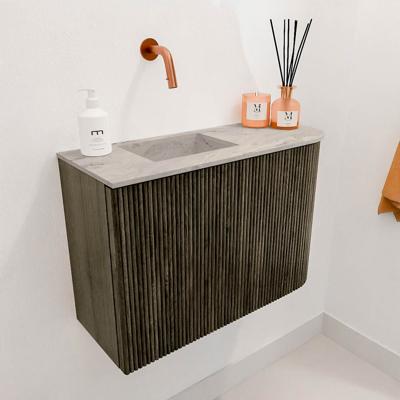 Toiletmeubel Mondiaz Joya Dlux | 61.6 cm | Meubelkleur Shadow | Faye wastafel Glace Wasbak Links | Zonder kraangat(en)