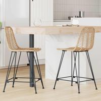 Barkruk 2 pcs Naturel 44,5 x 54,5 x 97,5 cm Riet en IJzer
