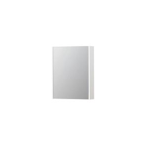INK SPK2 Spiegelkast - 60x14x74cm - 1 deur - dubbelzijdige Spiegel - schakelaar en stopcontact - MDF lak wit hoogglans 1105106