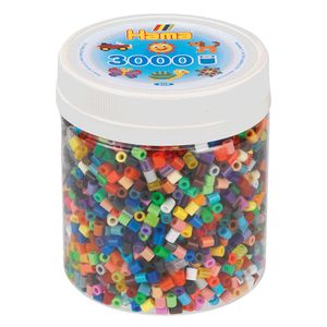 Hama strijkkralen in potje kleurenmix (68), 3000st.