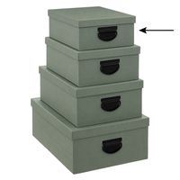 5Five Opbergdoos/box - groen - L28 x B22 x H11 cm - Stevig karton - Industrialbox   -