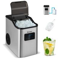 IJsblokjesmachine Crushed Ice Maker Ijsblokjesmaker Ijsmachine Incl. Schep Timer 2,5 L Watertank Zelfreinigende Functie 24 kg Per Dag