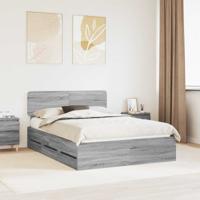 Bedframe met lade Grijze Sonoma 140 x 190 cm Geconstrueerd hout