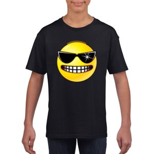 Emoticon t-shirt stoer zwart kinderen