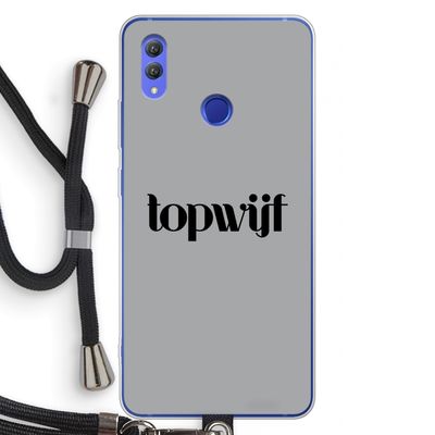 Topwijf Grijs Zwart: Honor Note 10 Transparant Hoesje met koord