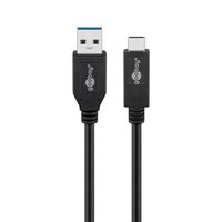 USB 3.1 GEN 2 (USB 3.0) USB-C (M) naar USB-A (M) kabel - 10Gbit/s - Up to 60W - USB adapter - OTG kabel - USB-C (M) naar USB-A (M) kabel - 0.5m - 10Gbit/s - GEN 2 - zwart - thumbnail